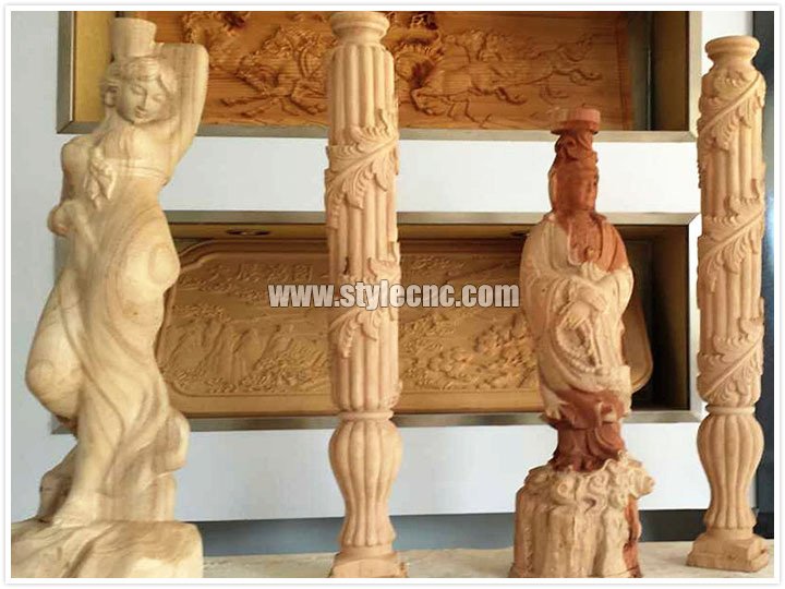 4x8數控雕刻機 3D 圓柱木雕項目