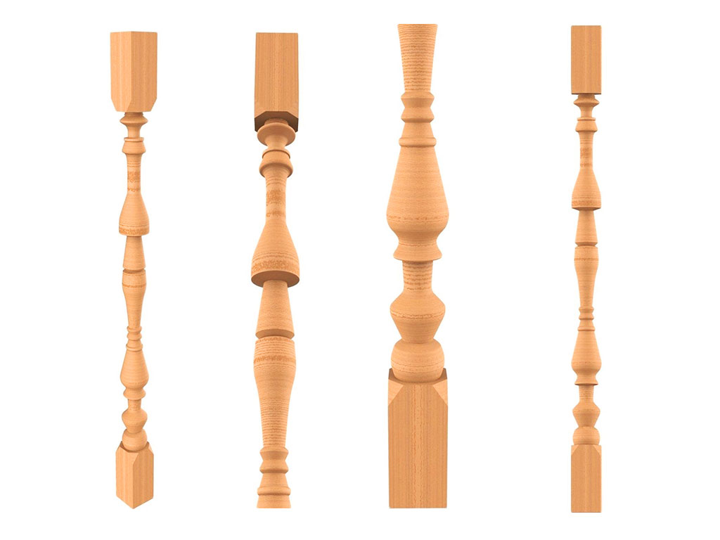 數控木工車床車削樓梯柱